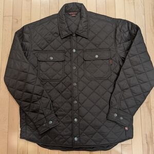 Men's Black Quilted Shirt Jacket